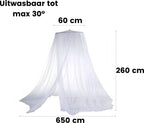 Klamboe XL Wit - Muskietennet - Hemeltje - Sluier Ledikant - Muggennet Baby - Mosquito Net - Volwassenen Bed - 2 Persoons