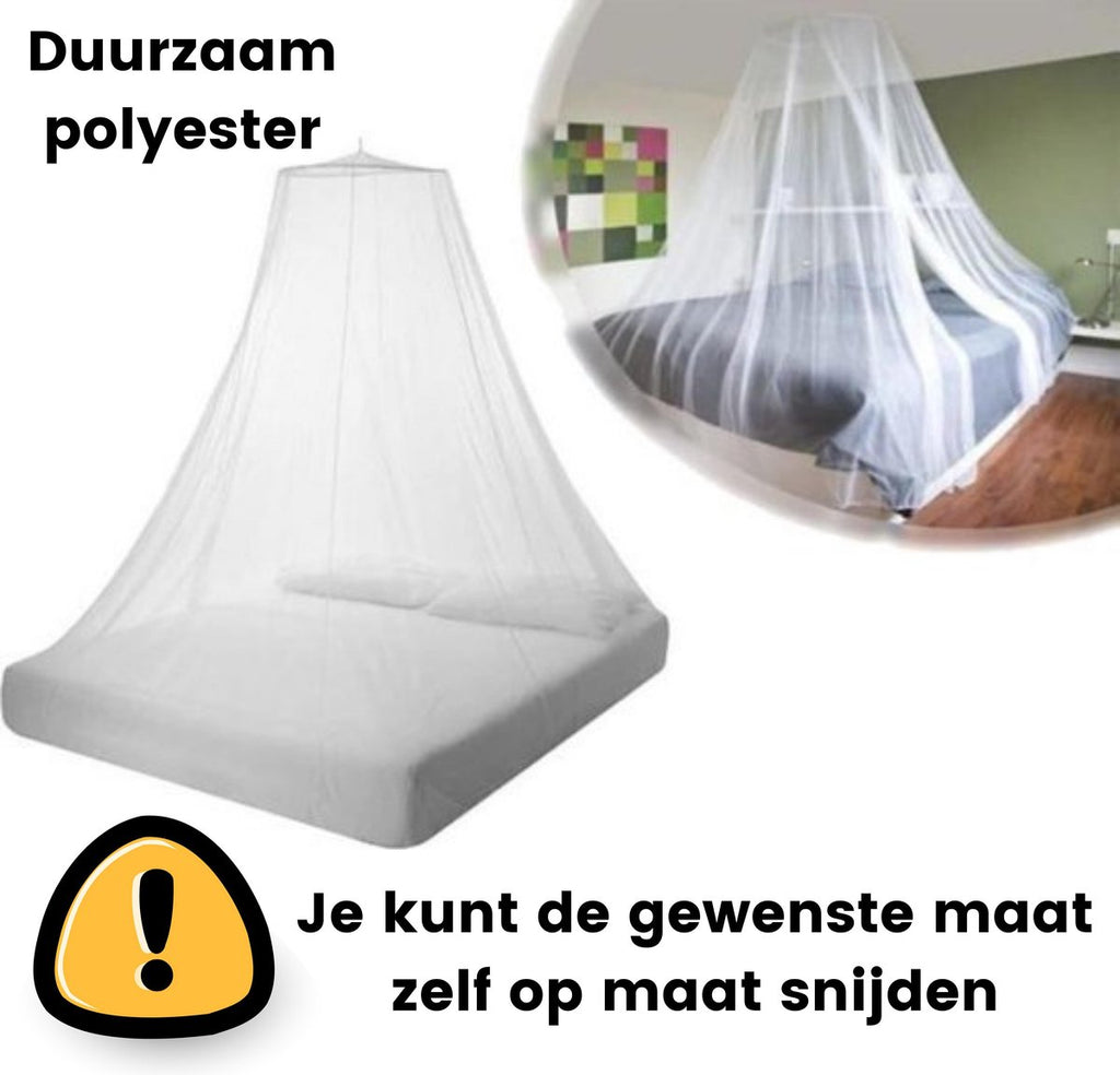 Klamboe XL Wit - Muskietennet - Hemeltje - Sluier Ledikant - Muggennet Baby - Mosquito Net - Volwassenen Bed - 2 Persoons