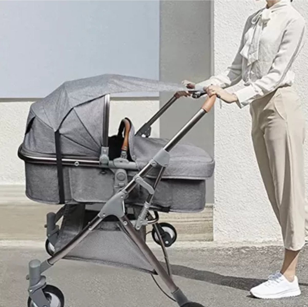 Malatec Waterdichte Zonne- en Schaduwkap voor Kinderwagen – UV/Regen