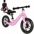 Kruzzel Loopfiets Roze – 12 Inch Kinderfiets met Verstelbaar Zadel en Draagriem