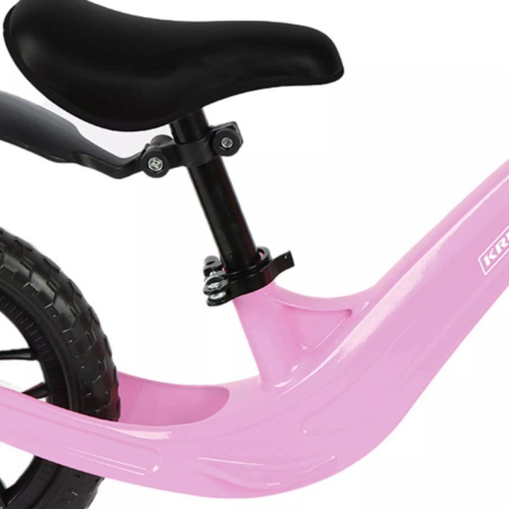 Kruzzel Loopfiets Roze – 12 Inch Kinderfiets met Verstelbaar Zadel en Draagriem
