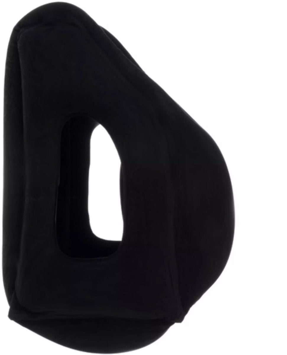 Trizand opblaasbaar reiskussen – ergonomisch slaaphulpmiddel – met gezichtsuitsparing en armopeningen
