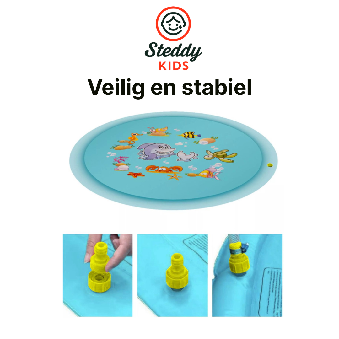 Kruzzel waterspeelmat 150 cm – kleurrijke sproeiermat voor kinderen in de tuin