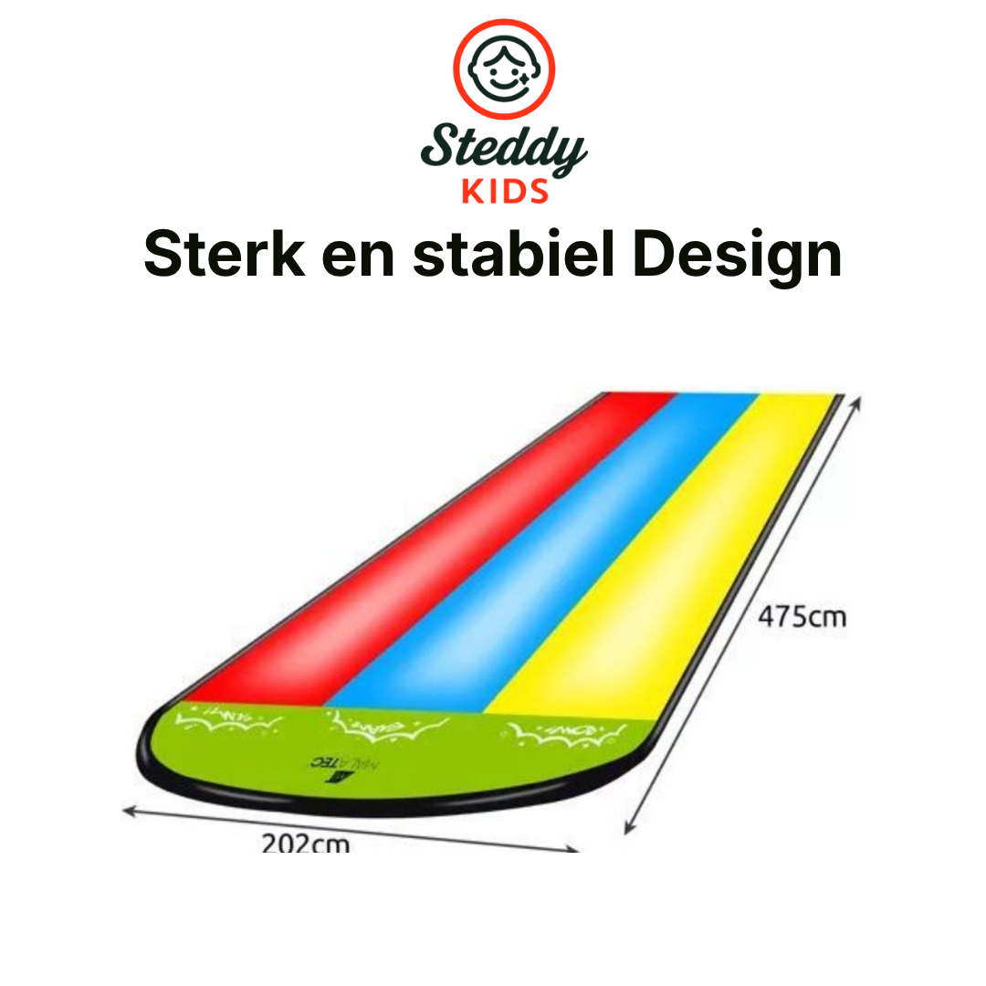 Waterglijbaan - Buikschuifbaan - Waterslide - Waterglijmat - Buikschuifmat - 3 Banen Met Sproeiers