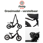 Kruzzel Loopfiets 12 inch Zwart – Verstelbaar Zadel + Draagriem