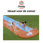 Waterglijbaan Dubbel - Buikschuifbaan - Waterslide - Waterglijmat Blauw / Oranje
