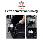 Kruzzel 2in1 fles- en telefoonhouder voor kinderwagen – universeel en draaibaar