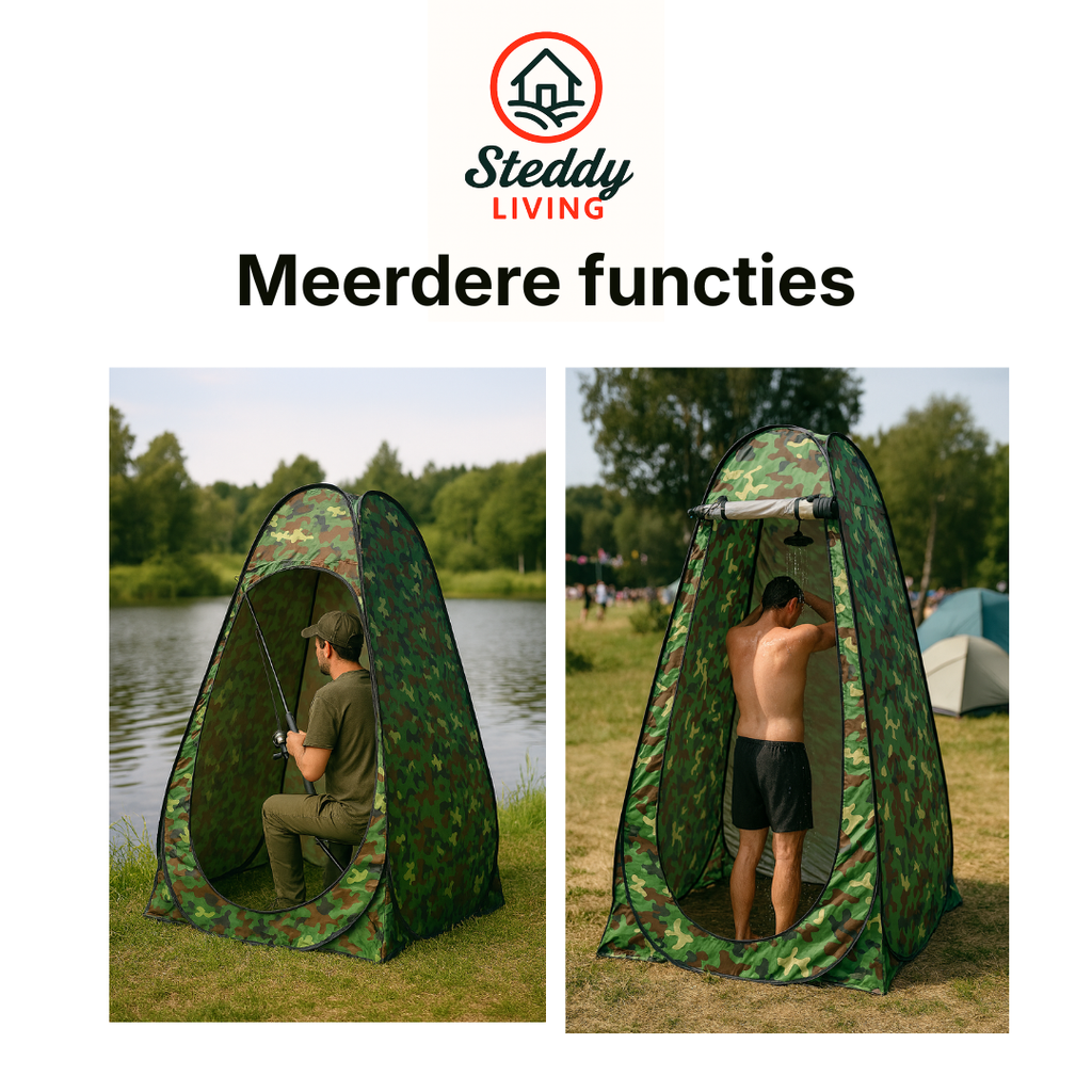 Douchetent Pop-up 190 cm - Camping douche - Omkleedtent - incl. Tentharingen en Draagtas