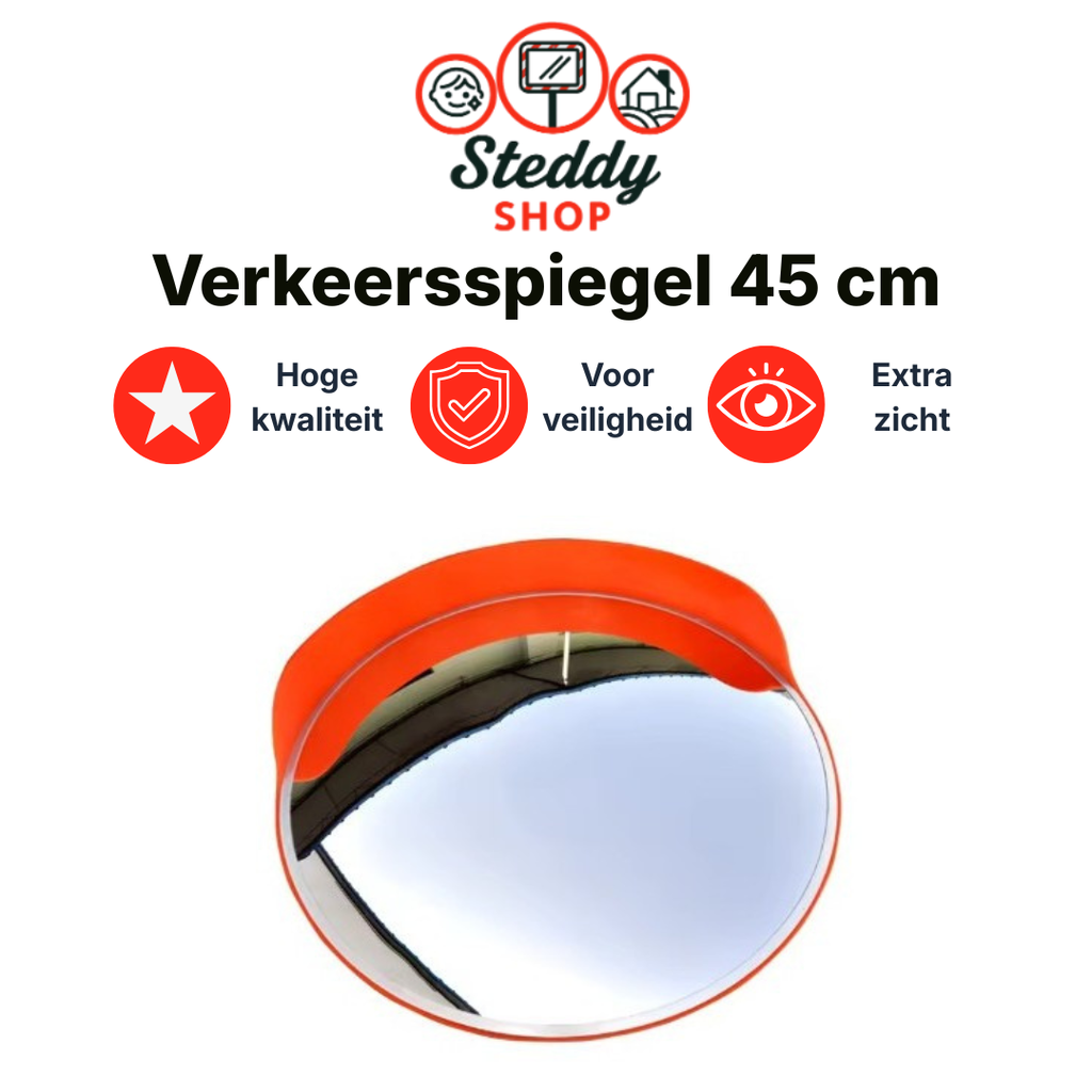 Verkeersspiegel 45 cm – Convex 130° – Acryl – Indoor/Outdoor – Slagvast (nr.21)