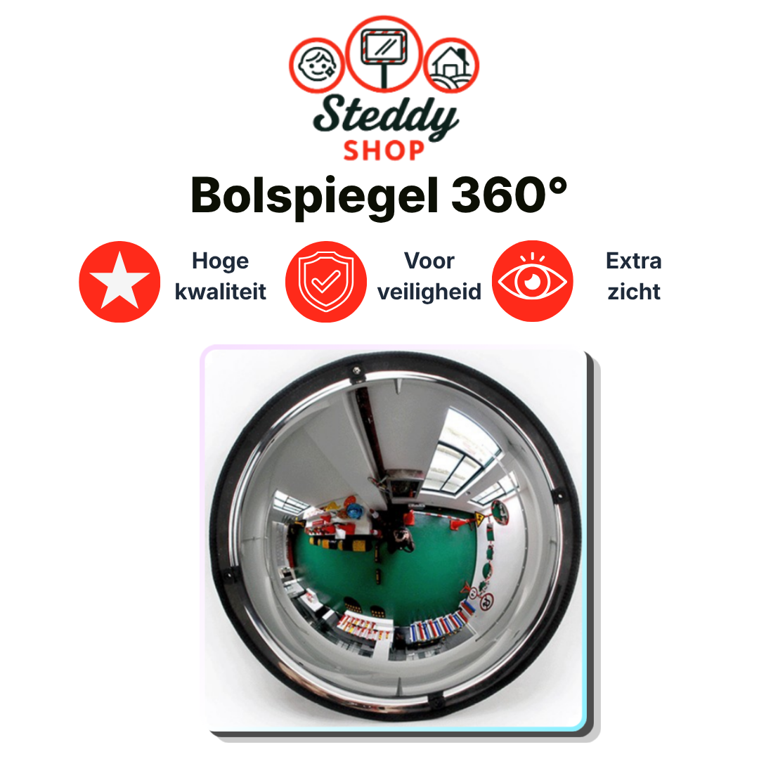 Bolspiegel 360° Ø60 cm – Full Dome – Acryl – Plafondmontage (nr. 12)