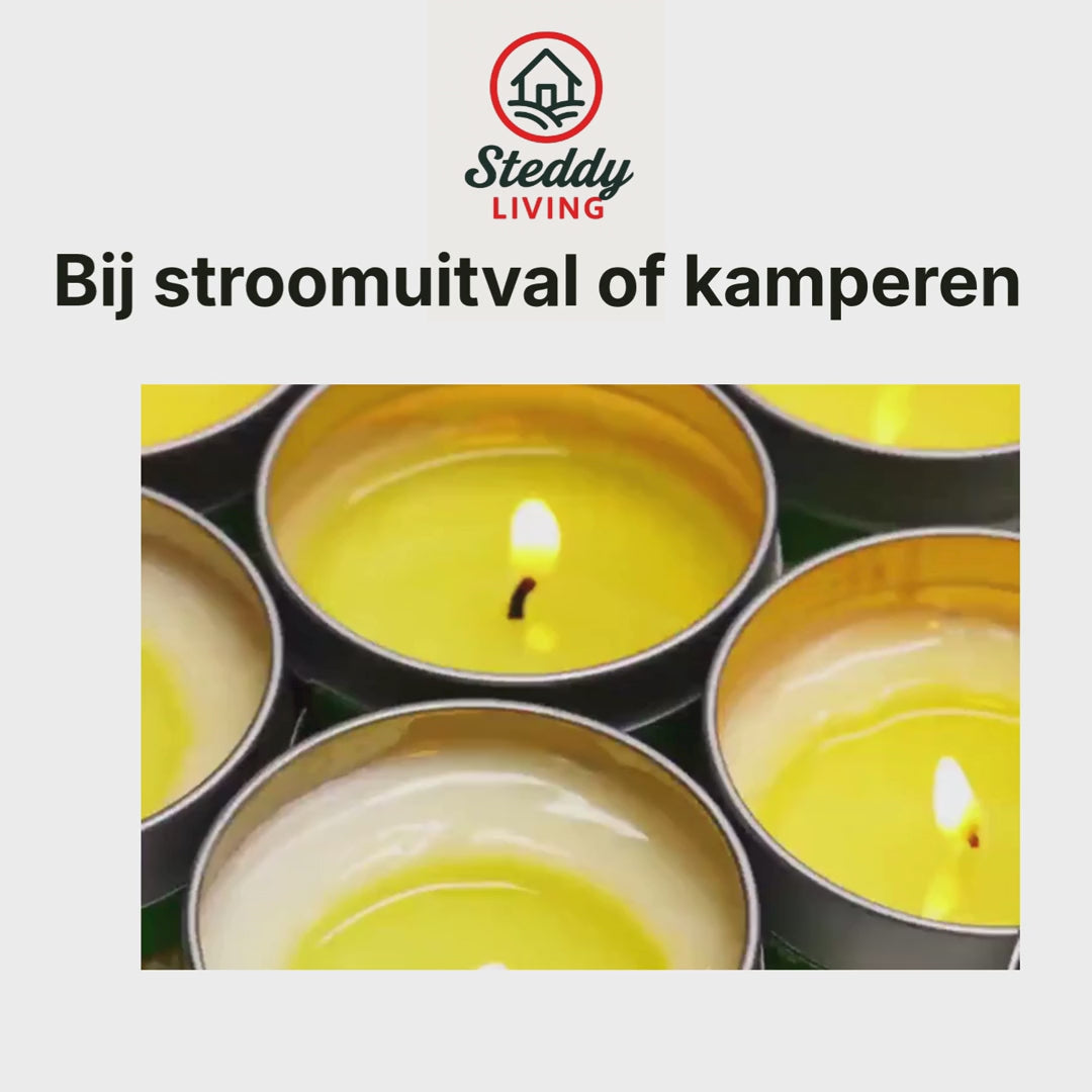 Noodkaarsen in Blik – 5 Stuks – 120 Uur – Geurloos